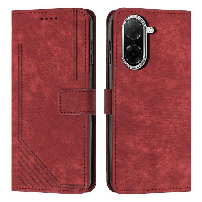 Funda de cuero para teléfono con diseño de rayas y tacto agradable al tacto con cordón largo, For Redmi 15a 5G, For Redmi A7 Pro 4G 171mm, For Redmi Turbo 5 Max / Poco X8 Pro Max 5G, For Redmi Turbo 5 / Poco X8 Pro 5G                                   ...