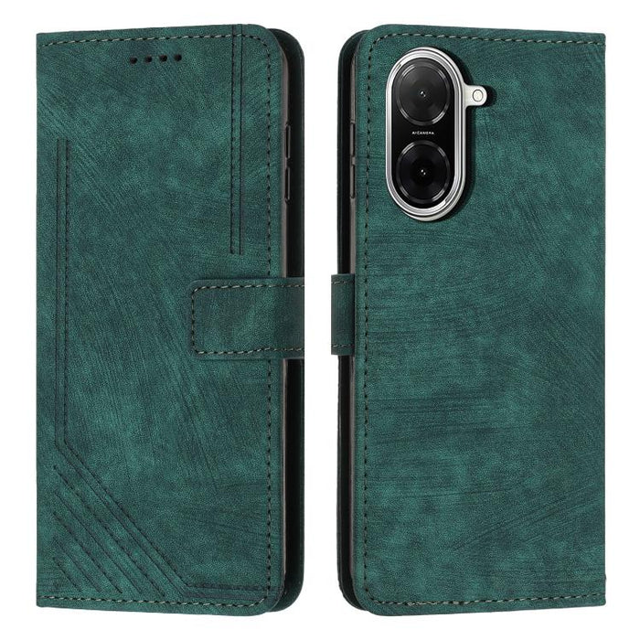 Funda de cuero para teléfono con diseño de rayas y tacto agradable al tacto con cordón largo, For Redmi 15a 5G, For Redmi A7 Pro 4G 171mm, For Redmi Turbo 5 Max / Poco X8 Pro Max 5G, For Redmi Turbo 5 / Poco X8 Pro 5G                                   ...
