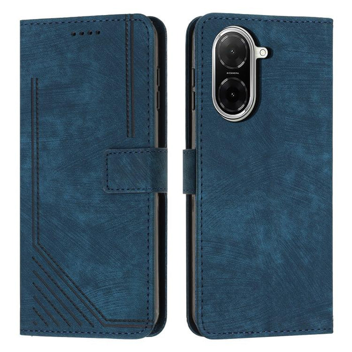 Funda de cuero para teléfono con diseño de rayas y tacto agradable al tacto con cordón largo, For Redmi 15a 5G, For Redmi A7 Pro 4G 171mm, For Redmi Turbo 5 Max / Poco X8 Pro Max 5G, For Redmi Turbo 5 / Poco X8 Pro 5G                                   ...
