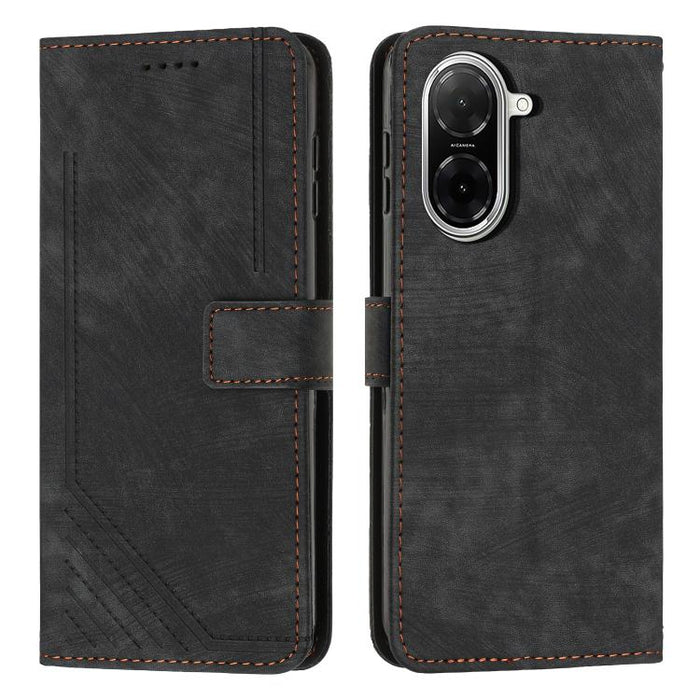 Funda de cuero para teléfono con diseño de rayas y tacto agradable al tacto con cordón largo, For Redmi 15a 5G, For Redmi A7 Pro 4G 171mm, For Redmi Turbo 5 Max / Poco X8 Pro Max 5G, For Redmi Turbo 5 / Poco X8 Pro 5G                                   ...