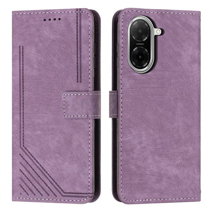 Funda de cuero para teléfono con diseño de rayas y tacto agradable al tacto con cordón largo, For Redmi 15a 5G, For Redmi A7 Pro 4G 171mm, For Redmi Turbo 5 Max / Poco X8 Pro Max 5G, For Redmi Turbo 5 / Poco X8 Pro 5G                                   ...