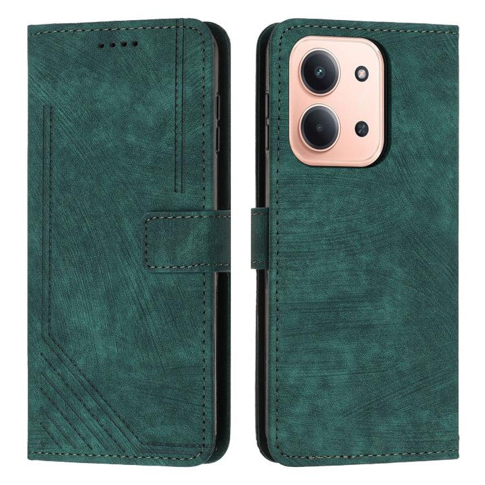 Funda de cuero para teléfono con diseño de rayas y tacto agradable al tacto con cordón largo, For Redmi 15a 5G, For Redmi A7 Pro 4G 171mm, For Redmi Turbo 5 Max / Poco X8 Pro Max 5G, For Redmi Turbo 5 / Poco X8 Pro 5G                                   ...