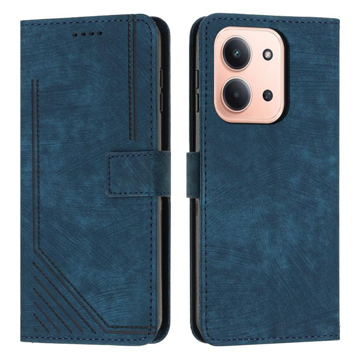 Funda de cuero para teléfono con diseño de rayas y tacto agradable al tacto con cordón largo, For Redmi 15a 5G, For Redmi A7 Pro 4G 171mm, For Redmi Turbo 5 Max / Poco X8 Pro Max 5G, For Redmi Turbo 5 / Poco X8 Pro 5G                                   ...