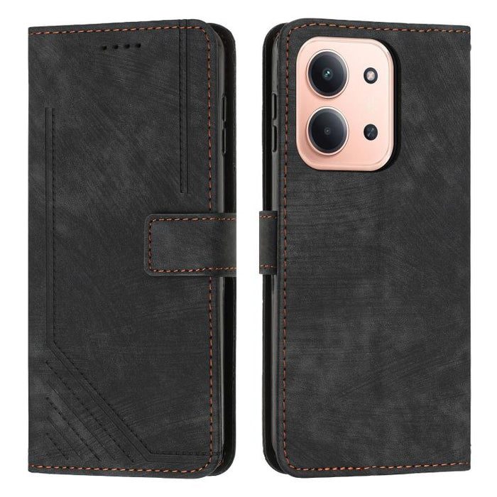 Funda de cuero para teléfono con diseño de rayas y tacto agradable al tacto con cordón largo, For Redmi 15a 5G, For Redmi A7 Pro 4G 171mm, For Redmi Turbo 5 Max / Poco X8 Pro Max 5G, For Redmi Turbo 5 / Poco X8 Pro 5G                                   ...