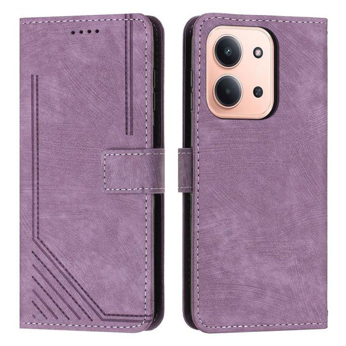 Funda de cuero para teléfono con diseño de rayas y tacto agradable al tacto con cordón largo, For Redmi 15a 5G, For Redmi A7 Pro 4G 171mm, For Redmi Turbo 5 Max / Poco X8 Pro Max 5G, For Redmi Turbo 5 / Poco X8 Pro 5G                                   ...
