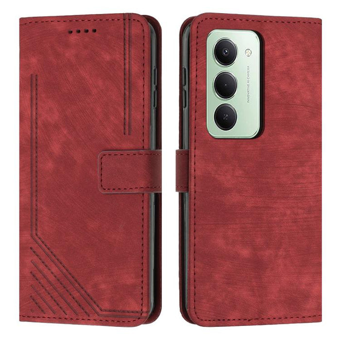 Funda de cuero para teléfono con diseño de rayas y tacto agradable al tacto con cordón largo, For Redmi 15a 5G, For Redmi A7 Pro 4G 171mm, For Redmi Turbo 5 Max / Poco X8 Pro Max 5G, For Redmi Turbo 5 / Poco X8 Pro 5G                                   ...