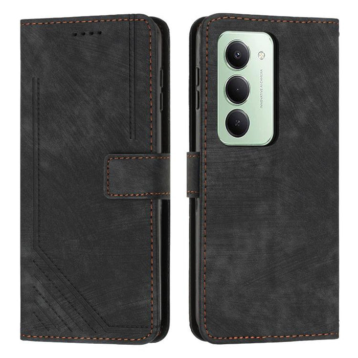 Funda de cuero para teléfono con diseño de rayas y tacto agradable al tacto con cordón largo, For Redmi 15a 5G, For Redmi A7 Pro 4G 171mm, For Redmi Turbo 5 Max / Poco X8 Pro Max 5G, For Redmi Turbo 5 / Poco X8 Pro 5G                                   ...