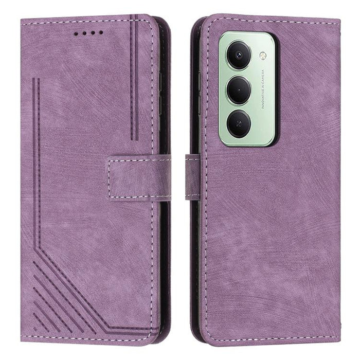 Funda de cuero para teléfono con diseño de rayas y tacto agradable al tacto con cordón largo, For Redmi 15a 5G, For Redmi A7 Pro 4G 171mm, For Redmi Turbo 5 Max / Poco X8 Pro Max 5G, For Redmi Turbo 5 / Poco X8 Pro 5G                                   ...