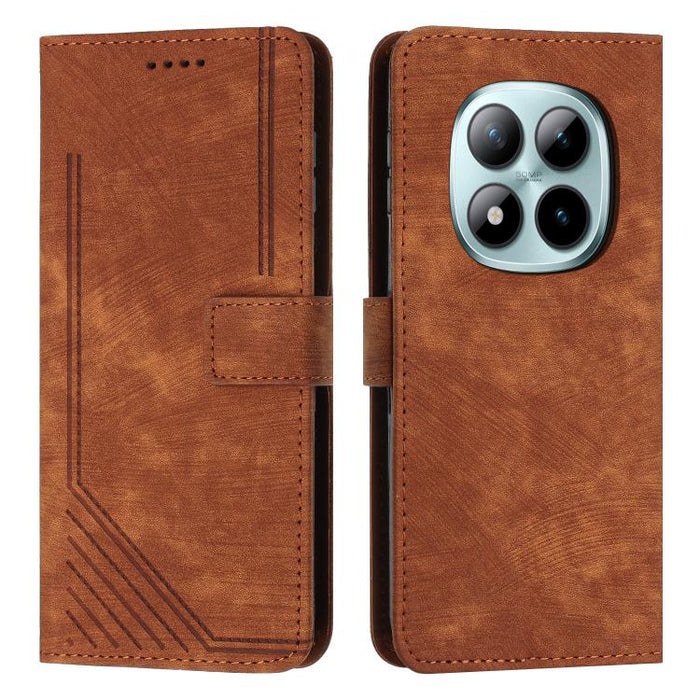 Funda de cuero para teléfono con diseño de rayas y tacto agradable al tacto con cordón largo, For Redmi 15a 5G, For Redmi A7 Pro 4G 171mm, For Redmi Turbo 5 Max / Poco X8 Pro Max 5G, For Redmi Turbo 5 / Poco X8 Pro 5G                                   ...