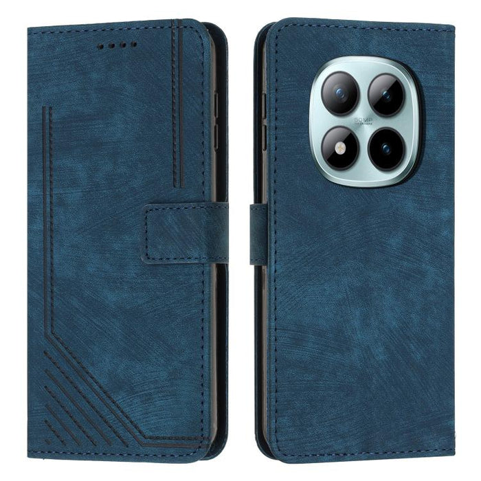 Funda de cuero para teléfono con diseño de rayas y tacto agradable al tacto con cordón largo, For Redmi 15a 5G, For Redmi A7 Pro 4G 171mm, For Redmi Turbo 5 Max / Poco X8 Pro Max 5G, For Redmi Turbo 5 / Poco X8 Pro 5G                                   ...
