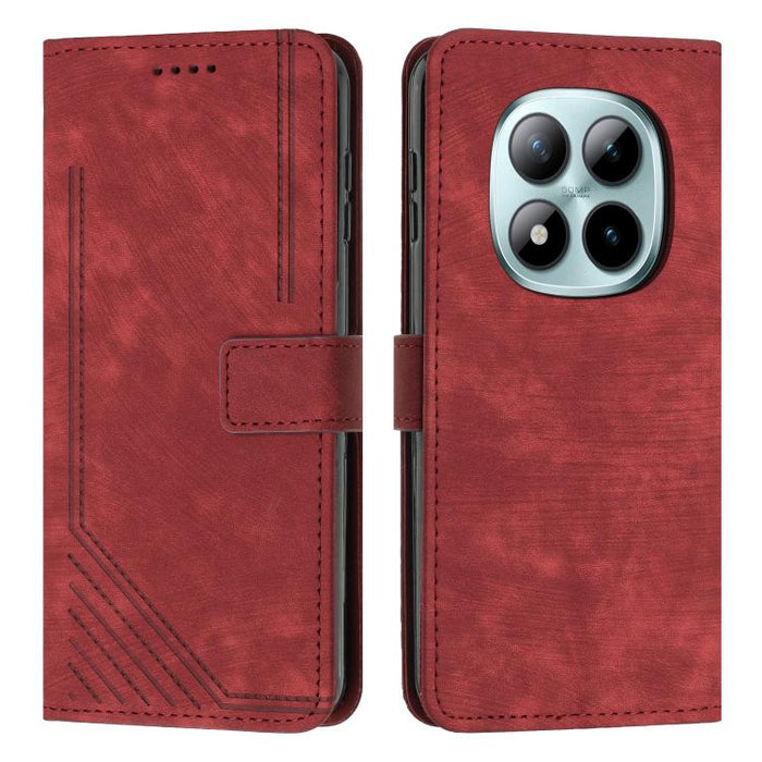 Funda de cuero para teléfono con diseño de rayas y tacto agradable al tacto con cordón largo, For Redmi 15a 5G, For Redmi A7 Pro 4G 171mm, For Redmi Turbo 5 Max / Poco X8 Pro Max 5G, For Redmi Turbo 5 / Poco X8 Pro 5G                                   ...
