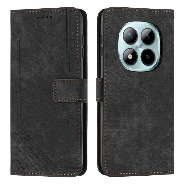 Funda de cuero para teléfono con diseño de rayas y tacto agradable al tacto con cordón largo, For Redmi 15a 5G, For Redmi A7 Pro 4G 171mm, For Redmi Turbo 5 Max / Poco X8 Pro Max 5G, For Redmi Turbo 5 / Poco X8 Pro 5G                                   ...