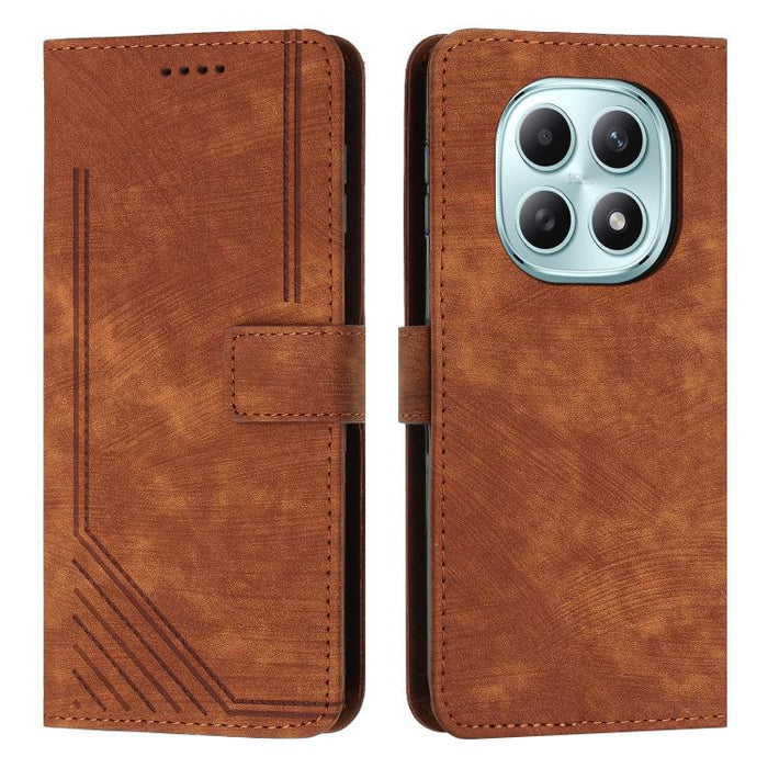 Funda de cuero para teléfono con diseño de rayas y tacto agradable al tacto con cordón largo, For Redmi 15a 5G, For Redmi A7 Pro 4G 171mm, For Redmi Turbo 5 Max / Poco X8 Pro Max 5G, For Redmi Turbo 5 / Poco X8 Pro 5G                                   ...