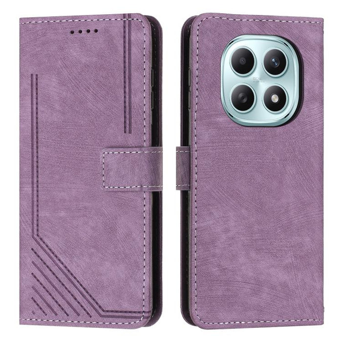 Funda de cuero para teléfono con diseño de rayas y tacto agradable al tacto con cordón largo, For Redmi 15a 5G, For Redmi A7 Pro 4G 171mm, For Redmi Turbo 5 Max / Poco X8 Pro Max 5G, For Redmi Turbo 5 / Poco X8 Pro 5G                                   ...