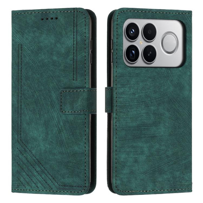 Funda de cuero para teléfono con diseño de rayas y tacto agradable al tacto con cordón largo, For Redmi 15a 5G, For Redmi A7 Pro 4G 171mm, For Redmi Turbo 5 Max / Poco X8 Pro Max 5G, For Redmi Turbo 5 / Poco X8 Pro 5G                                   ...