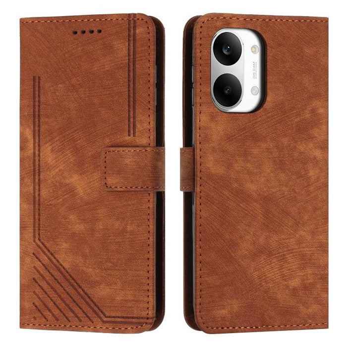 Funda de cuero para teléfono con diseño de rayas y tacto agradable al tacto con cordón largo, For Redmi 15a 5G, For Redmi A7 Pro 4G 171mm, For Redmi Turbo 5 Max / Poco X8 Pro Max 5G, For Redmi Turbo 5 / Poco X8 Pro 5G                                   ...