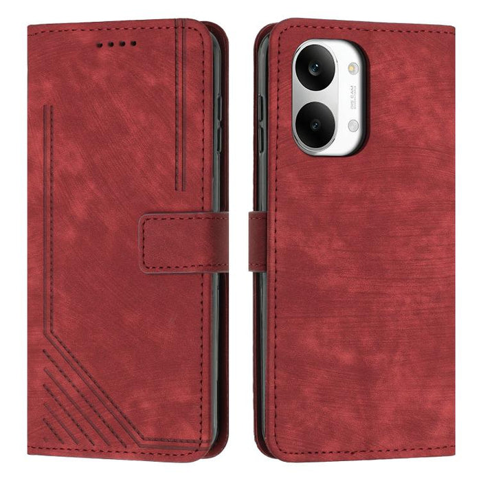 Funda de cuero para teléfono con diseño de rayas y tacto agradable al tacto con cordón largo, For Redmi 15a 5G, For Redmi A7 Pro 4G 171mm, For Redmi Turbo 5 Max / Poco X8 Pro Max 5G, For Redmi Turbo 5 / Poco X8 Pro 5G                                   ...