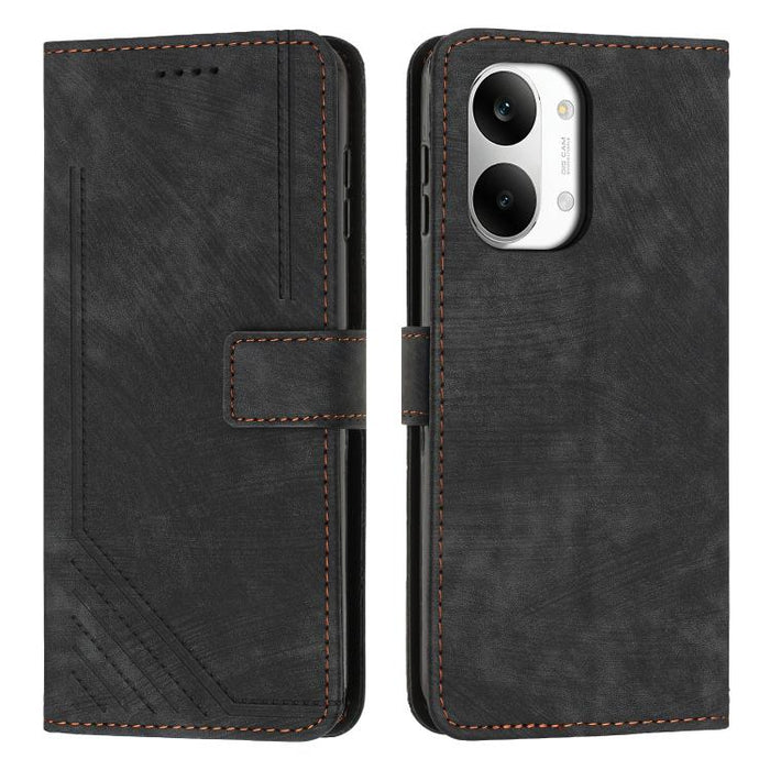 Funda de cuero para teléfono con diseño de rayas y tacto agradable al tacto con cordón largo, For Redmi 15a 5G, For Redmi A7 Pro 4G 171mm, For Redmi Turbo 5 Max / Poco X8 Pro Max 5G, For Redmi Turbo 5 / Poco X8 Pro 5G                                   ...