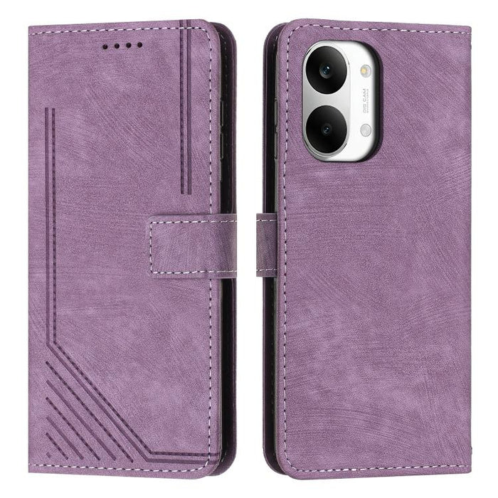 Funda de cuero para teléfono con diseño de rayas y tacto agradable al tacto con cordón largo, For Redmi 15a 5G, For Redmi A7 Pro 4G 171mm, For Redmi Turbo 5 Max / Poco X8 Pro Max 5G, For Redmi Turbo 5 / Poco X8 Pro 5G                                   ...