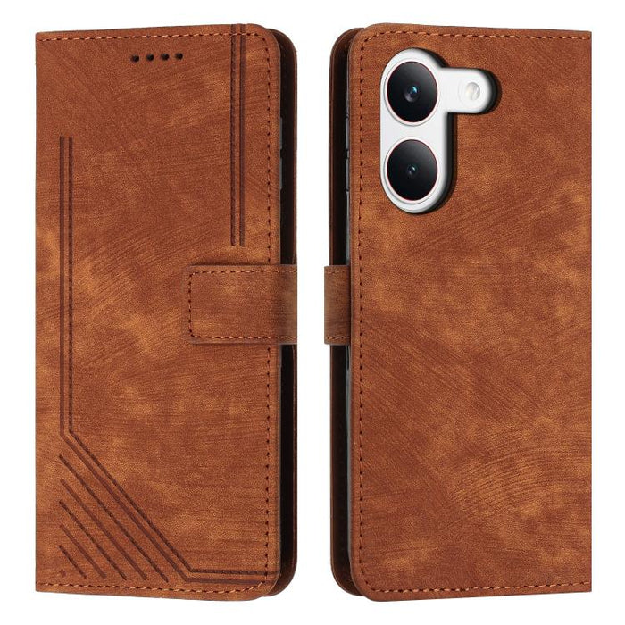 Funda de cuero para teléfono con diseño de rayas y tacto agradable al tacto con cordón largo, For Redmi 15a 5G, For Redmi A7 Pro 4G 171mm, For Redmi Turbo 5 Max / Poco X8 Pro Max 5G, For Redmi Turbo 5 / Poco X8 Pro 5G                                   ...