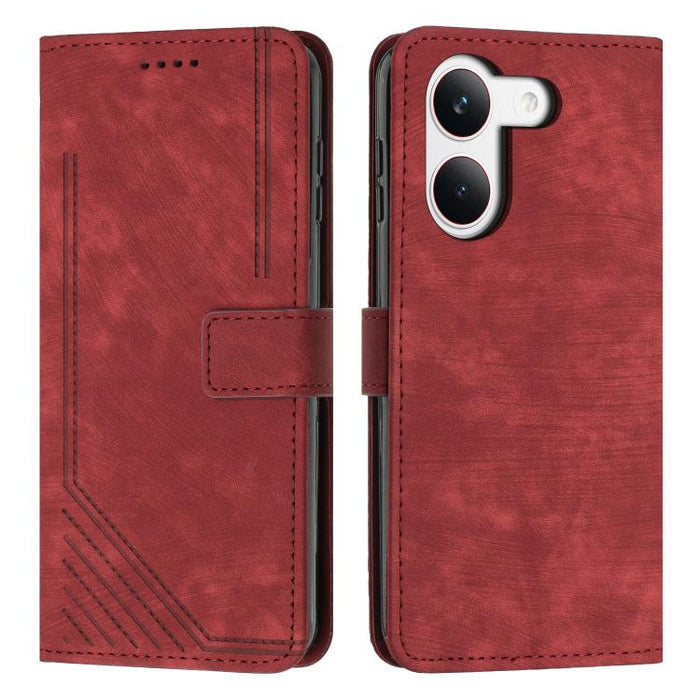 Funda de cuero para teléfono con diseño de rayas y tacto agradable al tacto con cordón largo, For Redmi 15a 5G, For Redmi A7 Pro 4G 171mm, For Redmi Turbo 5 Max / Poco X8 Pro Max 5G, For Redmi Turbo 5 / Poco X8 Pro 5G                                   ...