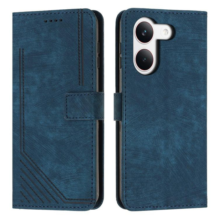 Funda de cuero para teléfono con diseño de rayas y tacto agradable al tacto con cordón largo, For Redmi 15a 5G, For Redmi A7 Pro 4G 171mm, For Redmi Turbo 5 Max / Poco X8 Pro Max 5G, For Redmi Turbo 5 / Poco X8 Pro 5G                                   ...