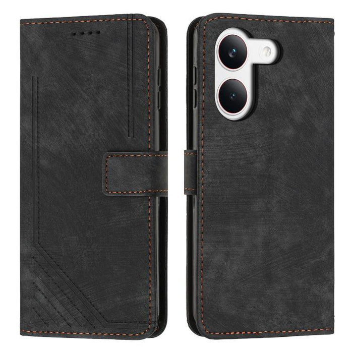 Funda de cuero para teléfono con diseño de rayas y tacto agradable al tacto con cordón largo, For Redmi 15a 5G, For Redmi A7 Pro 4G 171mm, For Redmi Turbo 5 Max / Poco X8 Pro Max 5G, For Redmi Turbo 5 / Poco X8 Pro 5G                                   ...
