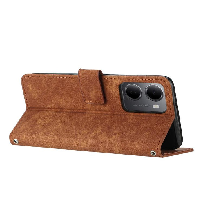 Funda de cuero para teléfono con diseño de rayas y tacto agradable al tacto con cordón largo, For Redmi 15a 5G, For Redmi A7 Pro 4G 171mm, For Redmi Turbo 5 Max / Poco X8 Pro Max 5G, For Redmi Turbo 5 / Poco X8 Pro 5G                                   ...