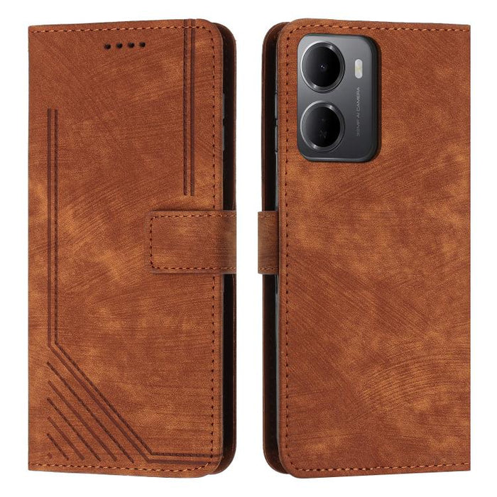 Funda de cuero para teléfono con diseño de rayas y tacto agradable al tacto con cordón largo, For Redmi 15a 5G, For Redmi A7 Pro 4G 171mm, For Redmi Turbo 5 Max / Poco X8 Pro Max 5G, For Redmi Turbo 5 / Poco X8 Pro 5G                                   ...