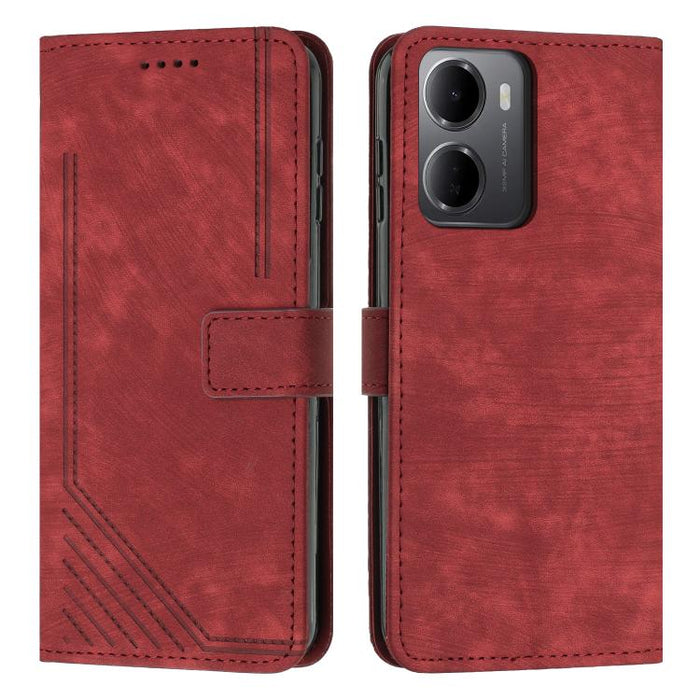 Funda de cuero para teléfono con diseño de rayas y tacto agradable al tacto con cordón largo, For Redmi 15a 5G, For Redmi A7 Pro 4G 171mm, For Redmi Turbo 5 Max / Poco X8 Pro Max 5G, For Redmi Turbo 5 / Poco X8 Pro 5G                                   ...