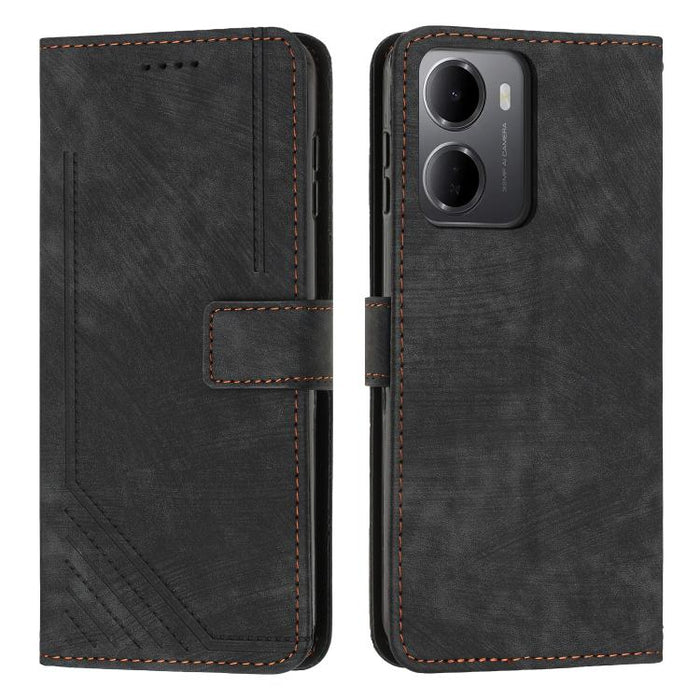 Funda de cuero para teléfono con diseño de rayas y tacto agradable al tacto con cordón largo, For Redmi 15a 5G, For Redmi A7 Pro 4G 171mm, For Redmi Turbo 5 Max / Poco X8 Pro Max 5G, For Redmi Turbo 5 / Poco X8 Pro 5G                                   ...