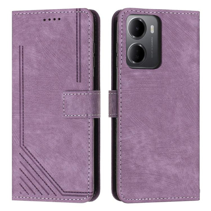 Funda de cuero para teléfono con diseño de rayas y tacto agradable al tacto con cordón largo, For Redmi 15a 5G, For Redmi A7 Pro 4G 171mm, For Redmi Turbo 5 Max / Poco X8 Pro Max 5G, For Redmi Turbo 5 / Poco X8 Pro 5G                                   ...