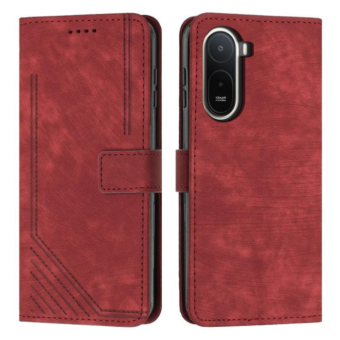 Funda de cuero para teléfono con diseño de rayas y tacto agradable al tacto con cordón largo, For Redmi 15a 5G, For Redmi A7 Pro 4G 171mm, For Redmi Turbo 5 Max / Poco X8 Pro Max 5G, For Redmi Turbo 5 / Poco X8 Pro 5G                                   ...