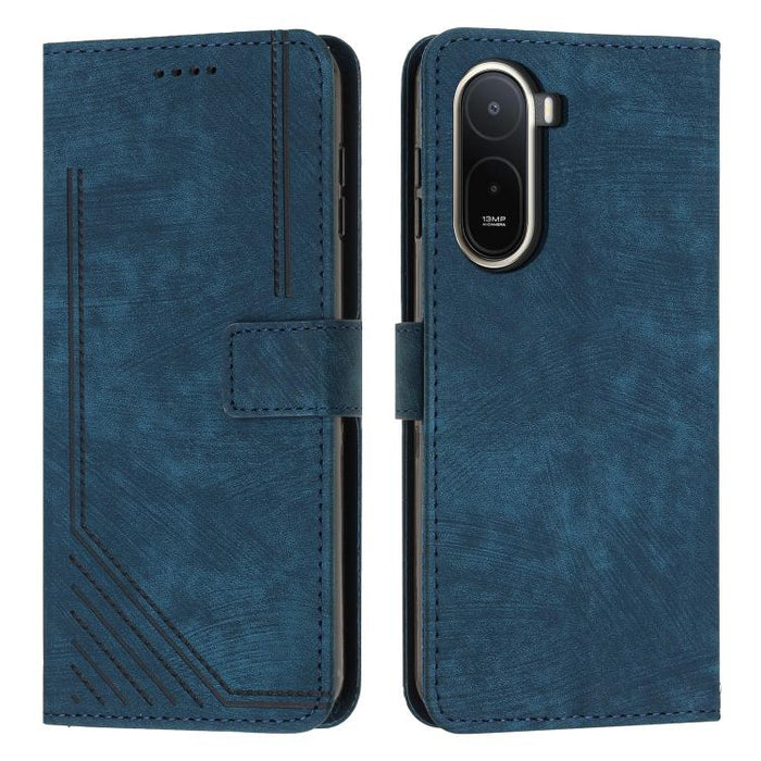 Funda de cuero para teléfono con diseño de rayas y tacto agradable al tacto con cordón largo, For Redmi 15a 5G, For Redmi A7 Pro 4G 171mm, For Redmi Turbo 5 Max / Poco X8 Pro Max 5G, For Redmi Turbo 5 / Poco X8 Pro 5G                                   ...