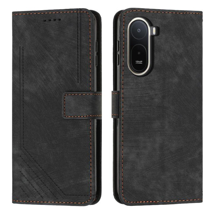 Funda de cuero para teléfono con diseño de rayas y tacto agradable al tacto con cordón largo, For Redmi 15a 5G, For Redmi A7 Pro 4G 171mm, For Redmi Turbo 5 Max / Poco X8 Pro Max 5G, For Redmi Turbo 5 / Poco X8 Pro 5G                                   ...