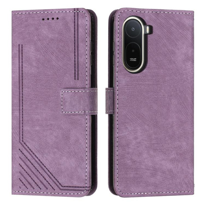 Funda de cuero para teléfono con diseño de rayas y tacto agradable al tacto con cordón largo, For Redmi 15a 5G, For Redmi A7 Pro 4G 171mm, For Redmi Turbo 5 Max / Poco X8 Pro Max 5G, For Redmi Turbo 5 / Poco X8 Pro 5G                                   ...