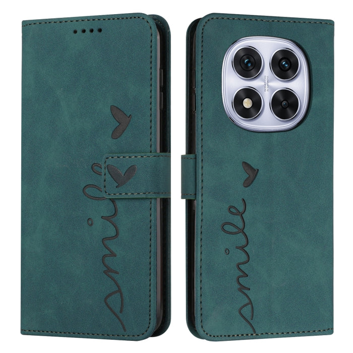 Funda para teléfono de piel con relieve de corazón y cordón largo, For Redmi Note 14 4G 163.25mm, For Redmi Note 14 5G Global