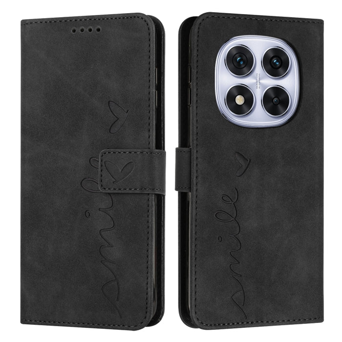 Funda para teléfono de piel con relieve de corazón y cordón largo, For Redmi Note 14 4G 163.25mm, For Redmi Note 14 5G Global