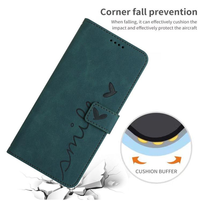 Funda para teléfono de piel con relieve de corazón y cordón largo, For Redmi Note 14 4G 163.25mm, For Redmi Note 14 5G Global