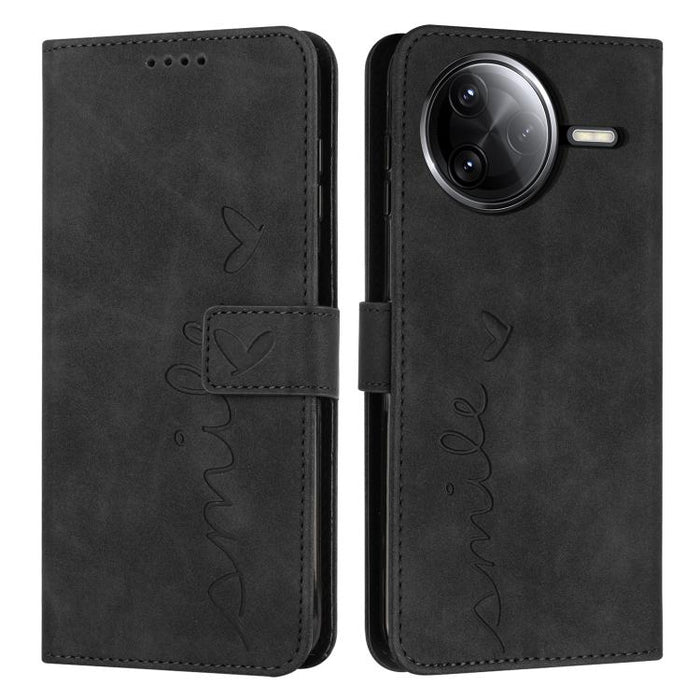Funda para teléfono de piel con relieve de corazón y cordón largo, For Redmi Note 14 4G 163.25mm, For Redmi Note 14 5G Global