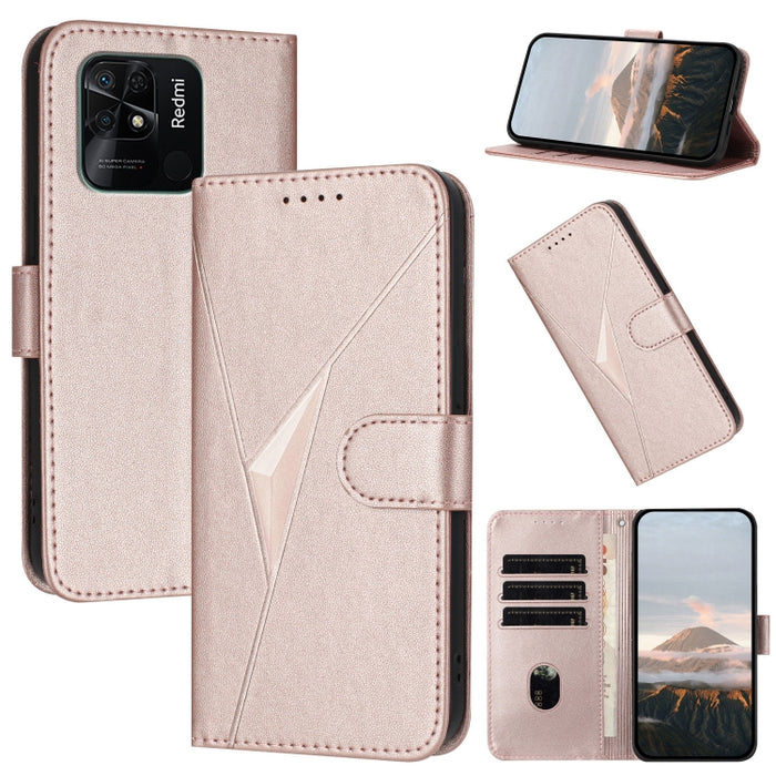 Estuche para teléfono de cuero con cierre de hebilla y diseño de triángulos, For Redmi Note 12 Pro+ Global, For Redmi Note 12 Pro 5G Global, For Redmi Note 12 5G Global, For Redmi A1+, For Redmi K50 Ultra, For Redmi Note 11 4G Global, For Redmi 10A    ...
