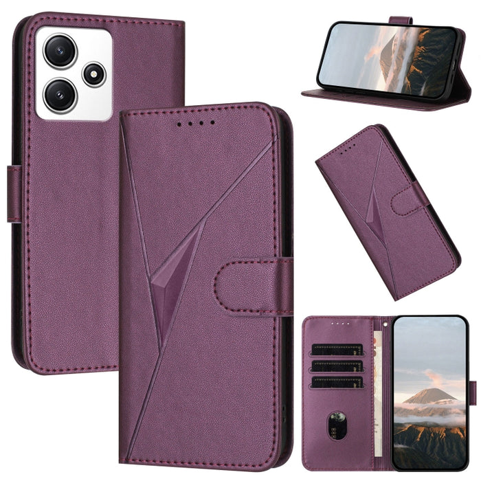 Estuche para teléfono de cuero con cierre de hebilla y diseño de triángulos, For Redmi Note 13 Pro 4G, For Redmi Note 13 4G, For Redmi K70E, For Redmi Note 13 5G, For Redmi 13C 4G, For Redmi Note 13 Pro+, For Redmi Note 13 Pro 5G, For Redmi 12 5G      ...