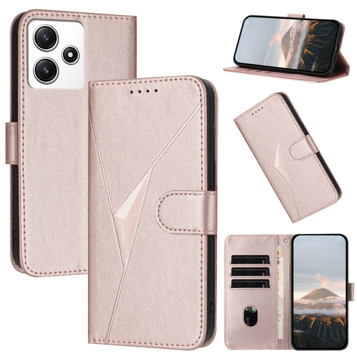 Estuche para teléfono de cuero con cierre de hebilla y diseño de triángulos, For Redmi Note 13 Pro 4G, For Redmi Note 13 4G, For Redmi K70E, For Redmi Note 13 5G, For Redmi 13C 4G, For Redmi Note 13 Pro+, For Redmi Note 13 Pro 5G, For Redmi 12 5G      ...