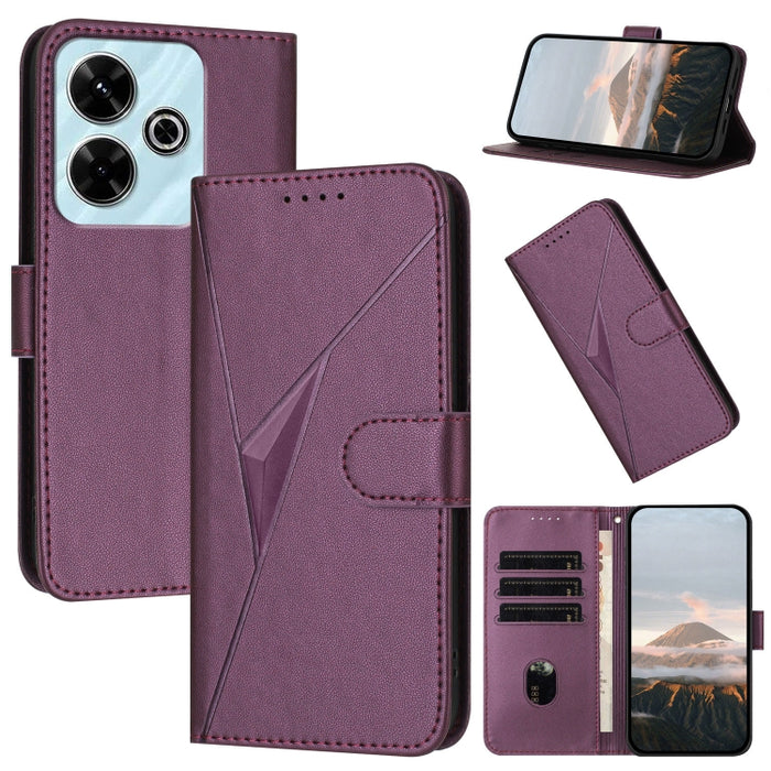 Estuche para teléfono de cuero con cierre de hebilla y diseño de triángulos, For Redmi Turbo 4 / Poco X7 Pro, For Redmi Note 14 Pro 4G, For Redmi Note 14 4G 163.25mm, For Redmi A3 Pro, For Redmi Note 14 5G, For Redmi Note 14 Pro+ 5G, For Redmi 14C 4G  ...