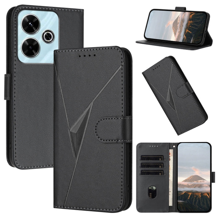 Estuche para teléfono de cuero con cierre de hebilla y diseño de triángulos, For Redmi Turbo 4 / Poco X7 Pro, For Redmi Note 14 Pro 4G, For Redmi Note 14 4G 163.25mm, For Redmi A3 Pro, For Redmi Note 14 5G, For Redmi Note 14 Pro+ 5G, For Redmi 14C 4G  ...