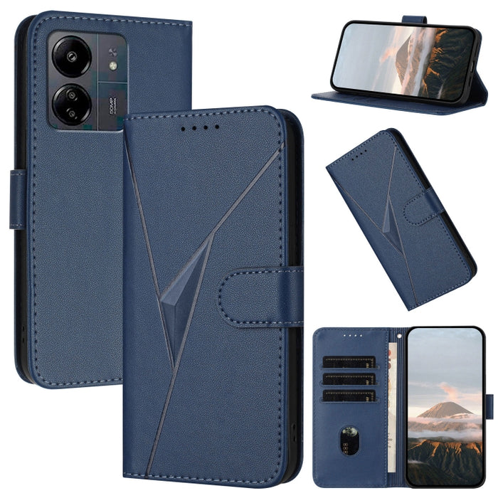Estuche para teléfono de cuero con cierre de hebilla y diseño de triángulos, For Redmi Note 13 Pro 4G, For Redmi Note 13 4G, For Redmi K70E, For Redmi Note 13 5G, For Redmi 13C 4G, For Redmi Note 13 Pro+, For Redmi Note 13 Pro 5G, For Redmi 12 5G      ...