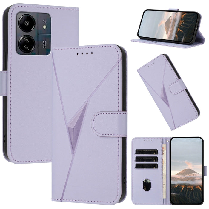 Estuche para teléfono de cuero con cierre de hebilla y diseño de triángulos, For Redmi Note 13 Pro 4G, For Redmi Note 13 4G, For Redmi K70E, For Redmi Note 13 5G, For Redmi 13C 4G, For Redmi Note 13 Pro+, For Redmi Note 13 Pro 5G, For Redmi 12 5G      ...