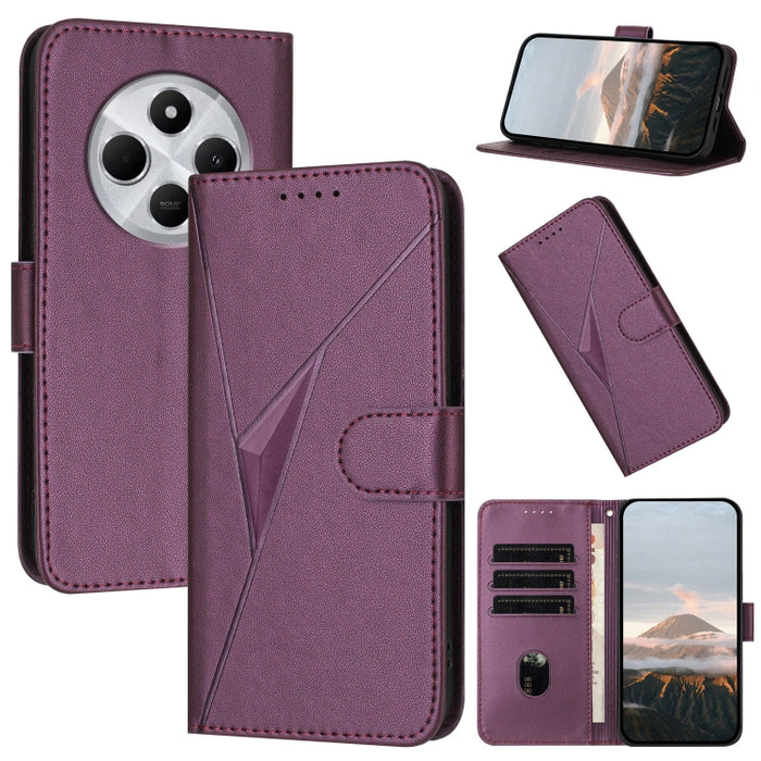 Estuche para teléfono de cuero con cierre de hebilla y diseño de triángulos, For Redmi Turbo 4 / Poco X7 Pro, For Redmi Note 14 Pro 4G, For Redmi Note 14 4G 163.25mm, For Redmi A3 Pro, For Redmi Note 14 5G, For Redmi Note 14 Pro+ 5G, For Redmi 14C 4G  ...