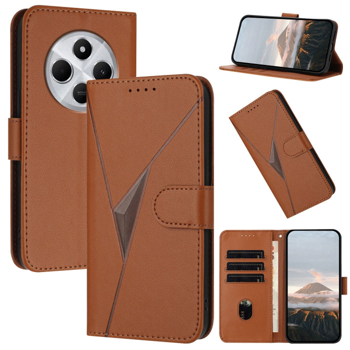 Estuche para teléfono de cuero con cierre de hebilla y diseño de triángulos, For Redmi Turbo 4 / Poco X7 Pro, For Redmi Note 14 Pro 4G, For Redmi Note 14 4G 163.25mm, For Redmi A3 Pro, For Redmi Note 14 5G, For Redmi Note 14 Pro+ 5G, For Redmi 14C 4G  ...
