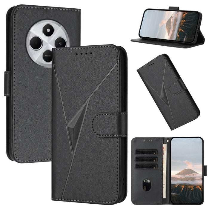 Estuche para teléfono de cuero con cierre de hebilla y diseño de triángulos, For Redmi Turbo 4 / Poco X7 Pro, For Redmi Note 14 Pro 4G, For Redmi Note 14 4G 163.25mm, For Redmi A3 Pro, For Redmi Note 14 5G, For Redmi Note 14 Pro+ 5G, For Redmi 14C 4G  ...